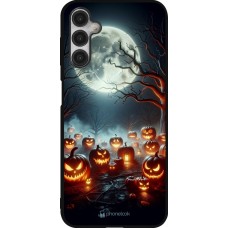 Coque Samsung Galaxy A14 5G - Silicone rigide noir Halloween 2024 Many Pumpkins