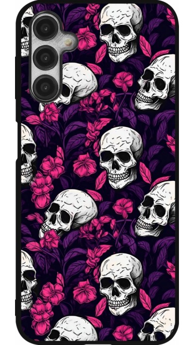 Coque Samsung Galaxy A14 5G - Silicone rigide noir Halloween 2024 romantic skulls