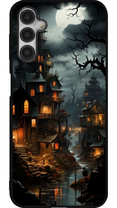 Coque Samsung Galaxy A14 5G - Silicone rigide noir Halloween 2024 scary town