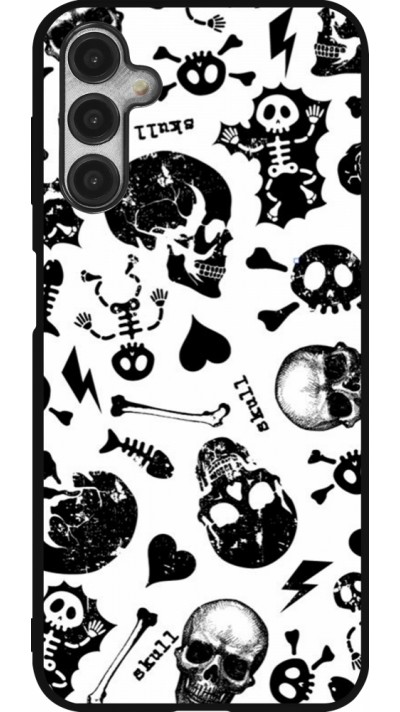 Coque Samsung Galaxy A14 5G - Silicone rigide noir Halloween 2024 skeleton mix