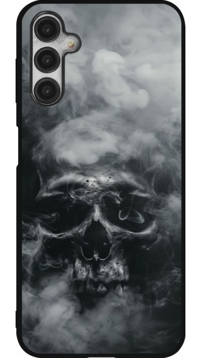 Coque Samsung Galaxy A14 5G - Silicone rigide noir Halloween 2024 smoky skull