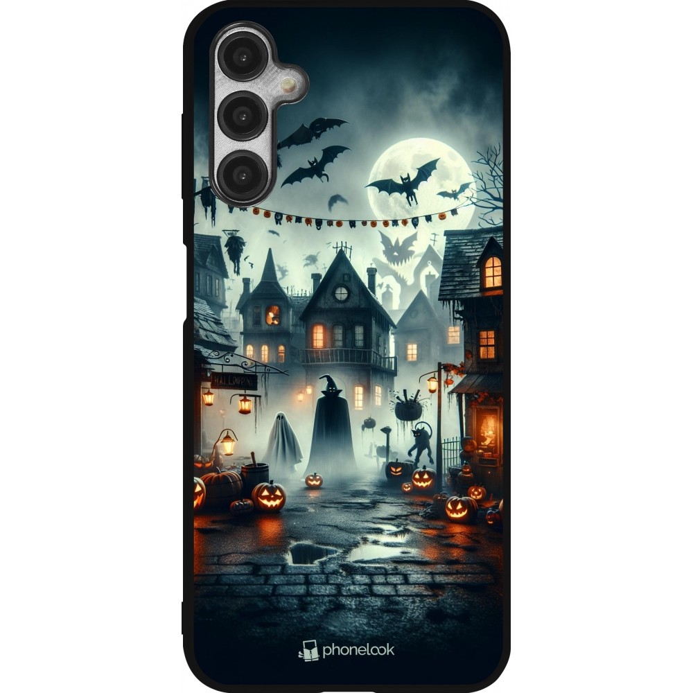 Coque Samsung Galaxy A14 5G - Silicone rigide noir Halloween Spookville