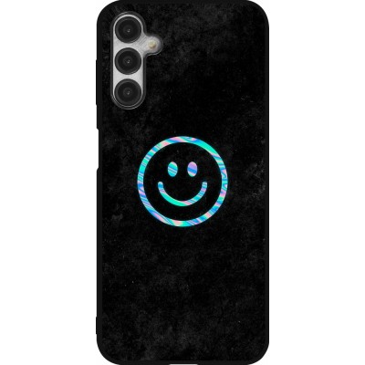 Coque Samsung Galaxy A14 5G - Silicone rigide noir Happy smiely irisé