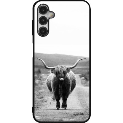 Coque Samsung Galaxy A14 5G - Silicone rigide noir Highland cattle