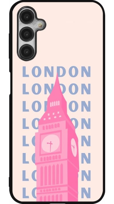 Coque Samsung Galaxy A14 5G - Silicone rigide noir London Pink Print