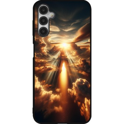 Coque Samsung Galaxy A14 5G - Silicone rigide noir Lueur Céleste Zenith