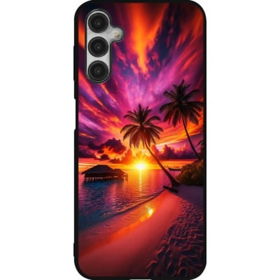 Coque Samsung Galaxy A14 5G - Silicone rigide noir Maldives Dusk Bliss