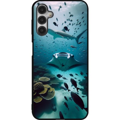 Coque Samsung Galaxy A14 5G - Silicone rigide noir Manta Lagon Nettoyage