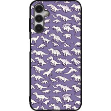 Coque Samsung Galaxy A14 5G - Silicone rigide noir Mini dino pattern violet