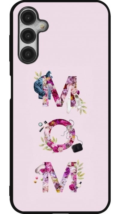 Coque Samsung Galaxy A14 5G - Silicone rigide noir Mom 2024 girly mom