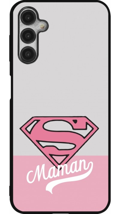 Coque Samsung Galaxy A14 5G - Silicone rigide noir Mom 2024 Super hero maman