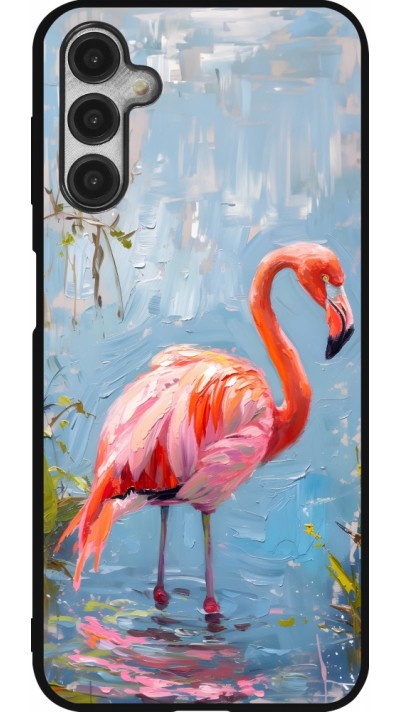 Coque Samsung Galaxy A14 5G - Silicone rigide noir Paint Flamingo