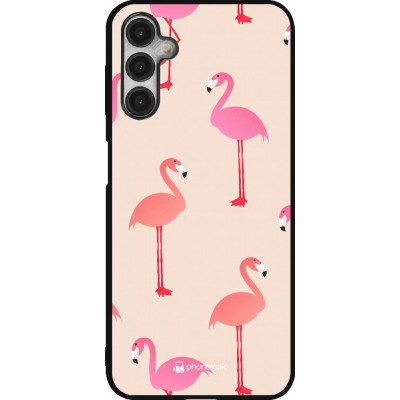 Coque Samsung Galaxy A14 5G - Silicone rigide noir Pink Flamingos Pattern