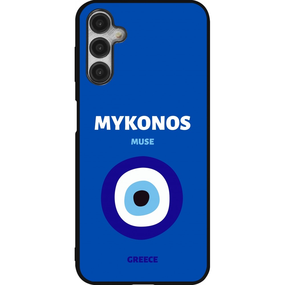 Coque Samsung Galaxy A14 5G - Silicone rigide noir Pop Summer Destination Mykonos