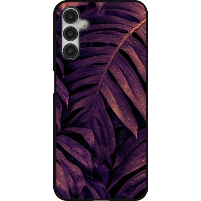 Coque Samsung Galaxy A14 5G - Silicone rigide noir Purple Light Leaves