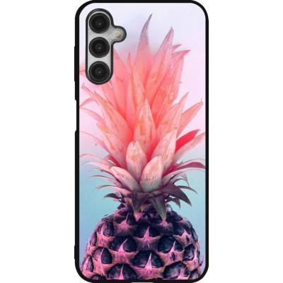 Coque Samsung Galaxy A14 5G - Silicone rigide noir Purple Pink Pineapple