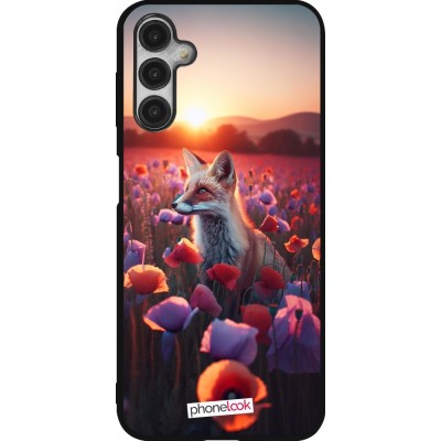 Coque Samsung Galaxy A14 5G - Silicone rigide noir Renard pourpre au crépuscule