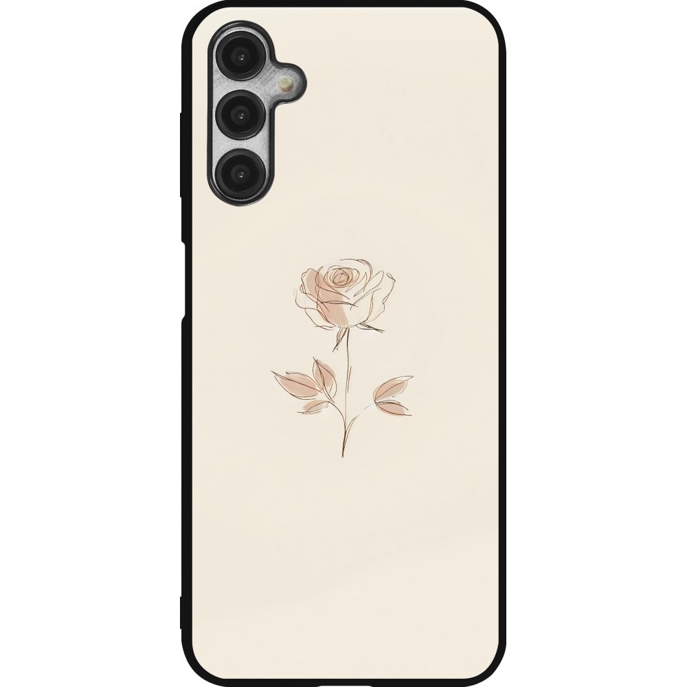 Coque Samsung Galaxy A14 5G - Silicone rigide noir Sable Rose Minimaliste