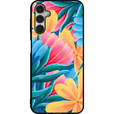 Coque Samsung Galaxy A14 5G - Silicone rigide noir Spring 23 colorful flowers