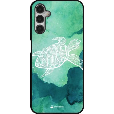 Coque Samsung Galaxy A14 5G - Silicone rigide noir Turtle Aztec Watercolor