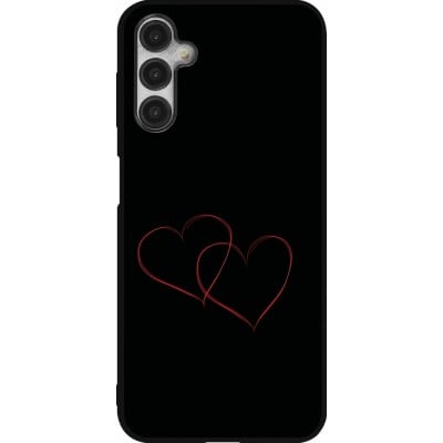 Coque Samsung Galaxy A14 5G - Silicone rigide noir Valentine 2023 attached heart