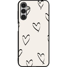 Coque Samsung Galaxy A14 5G - Silicone rigide noir Valentine 2023 minimalist hearts