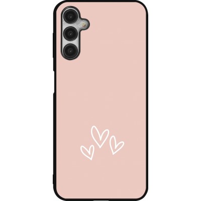 Coque Samsung Galaxy A14 5G - Silicone rigide noir Valentine 2023 three minimalist hearts