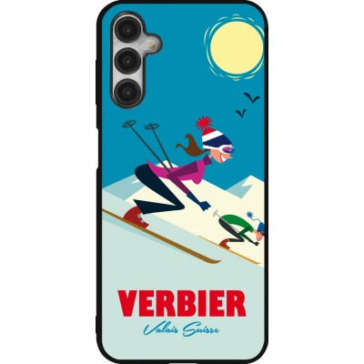 Coque Samsung Galaxy A14 5G - Silicone rigide noir Verbier Ski Downhill