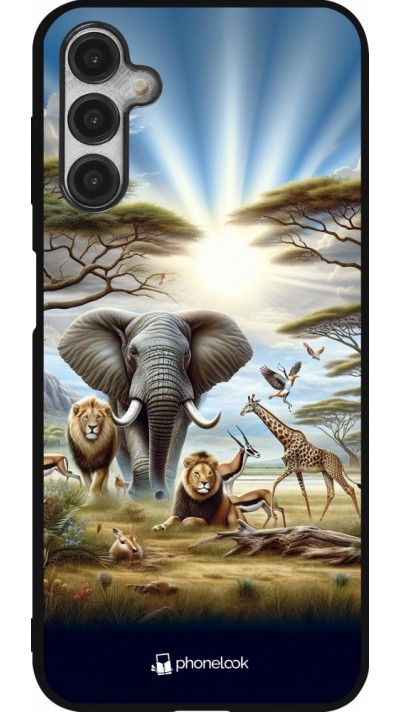 Samsung Galaxy A14 5G Case Hülle - Silikon schwarz Afrikanisches Wildleben