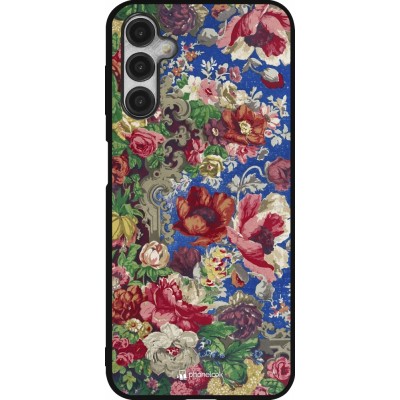 Coque Samsung Galaxy A14 5G - Silicone rigide noir Vintage Art Flowers