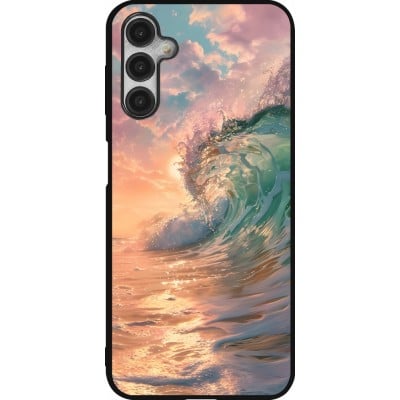 Coque Samsung Galaxy A14 5G - Silicone rigide noir Wave Sunset