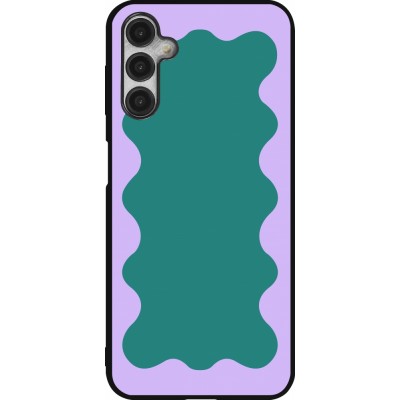 Coque Samsung Galaxy A14 5G - Silicone rigide noir Wavy Rectangle Green Purple