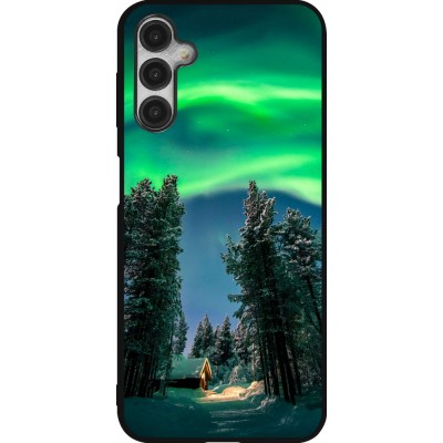 Coque Samsung Galaxy A14 5G - Silicone rigide noir Winter 22 Northern Lights