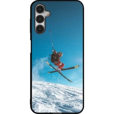 Coque Samsung Galaxy A14 5G - Silicone rigide noir Winter 22 Ski Jump