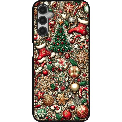 Coque Samsung Galaxy A14 5G - Silicone rigide noir Noël 2023 micro pattern