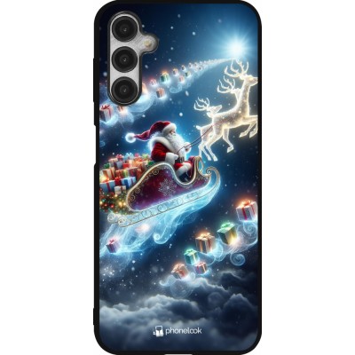 Coque Samsung Galaxy A14 5G - Silicone rigide noir Noël 2023 Père Noël enchanté