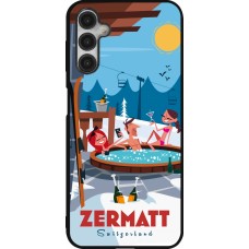 Coque Samsung Galaxy A14 5G - Silicone rigide noir Zermatt Mountain Jacuzzi