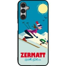 Coque Samsung Galaxy A14 5G - Silicone rigide noir Zermatt Ski Downhill