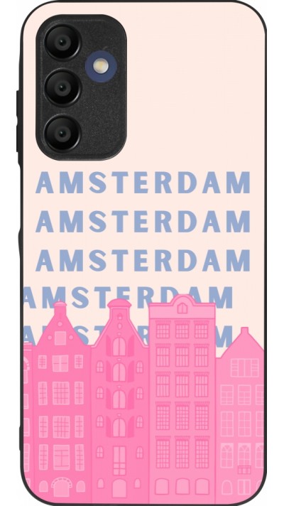 Coque Samsung Galaxy A15 - Silicone rigide noir Amsterdam Pink Print