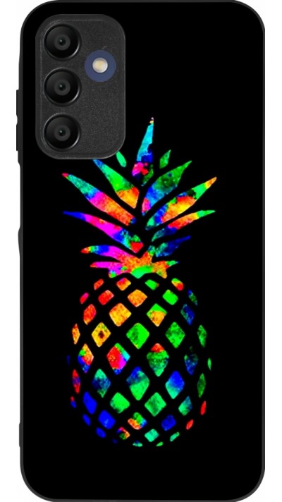 Coque Samsung Galaxy A15 - Silicone rigide noir Ananas Multi-colors