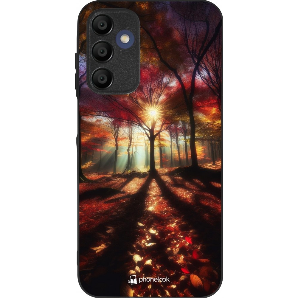 Coque Samsung Galaxy A15 - Silicone rigide noir Automne doré glare