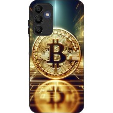 Coque Samsung Galaxy A15 - Silicone rigide noir Bitcoin Standing