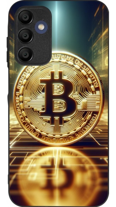 Coque Samsung Galaxy A15 - Silicone rigide noir Bitcoin Standing