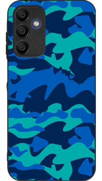 Coque Samsung Galaxy A15 - Silicone rigide noir Camo Blue