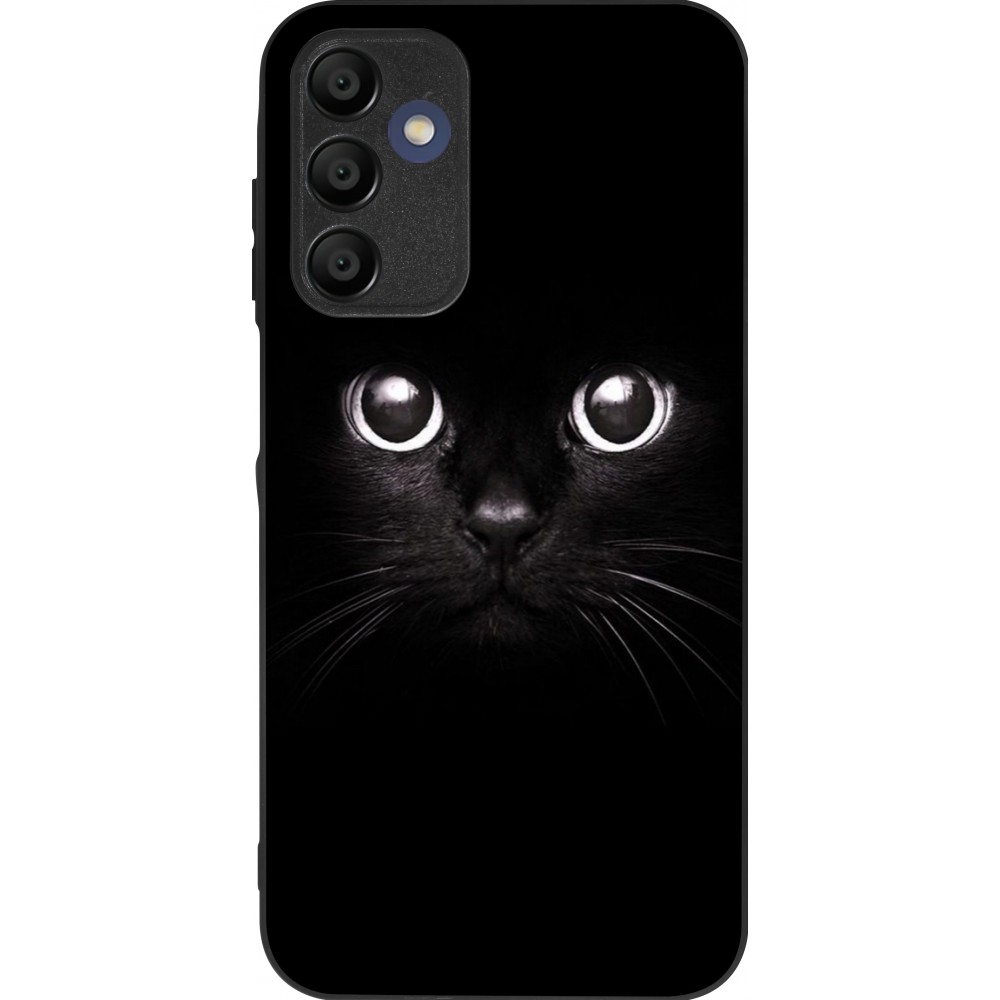 Coque Samsung Galaxy A15 - Silicone rigide noir Cat eyes