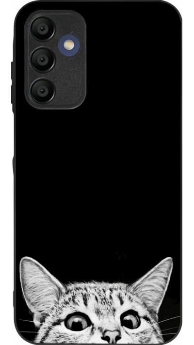 Coque Samsung Galaxy A15 - Silicone rigide noir Cat Looking Up Black