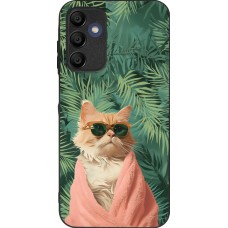 Coque Samsung Galaxy A15 - Silicone rigide noir Cat Summer Palms