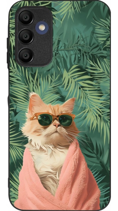 Coque Samsung Galaxy A15 - Silicone rigide noir Cat Summer Palms