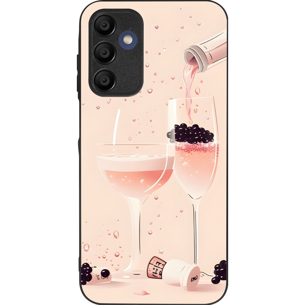 Coque Samsung Galaxy A15 - Silicone rigide noir Champagne Pouring Pink