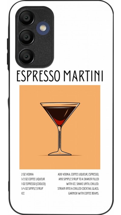 Coque Samsung Galaxy A15 - Silicone rigide noir Cocktail recette Espresso Martini